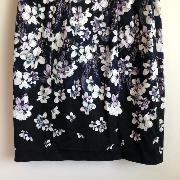 ADRIANNA PAPELL Floral Sheath Formal Tank Sleeveless Midi Dress Blue - Picture 4 of 12